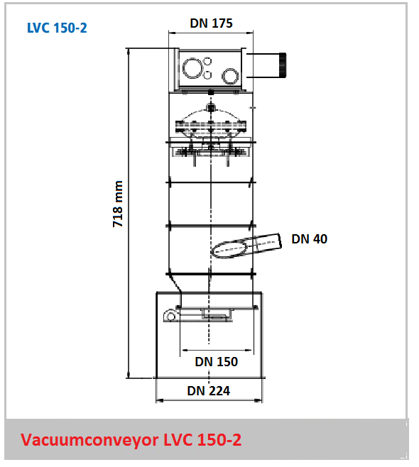 Bouwtekening vacuumconveyor LVC 150-2