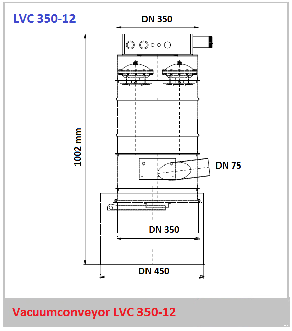 Bouwtekening vacuumconveyor LVC 350-12