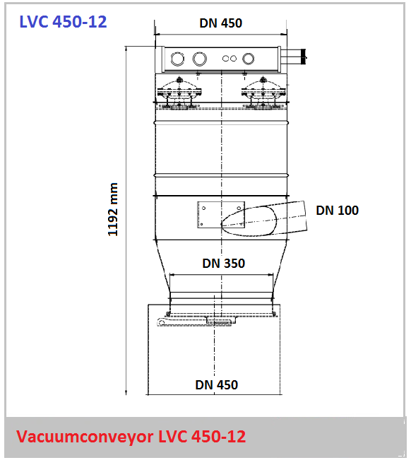 Bouwtekening vacuumconveyor LVC 450-12